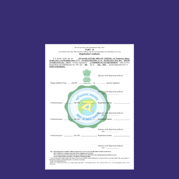 Shops and Establishments Act Registration