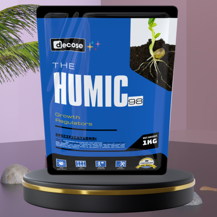 Humic Label Humic 98% – Humic Acid Flakes, Water Soluble (1 Kg) | Decose